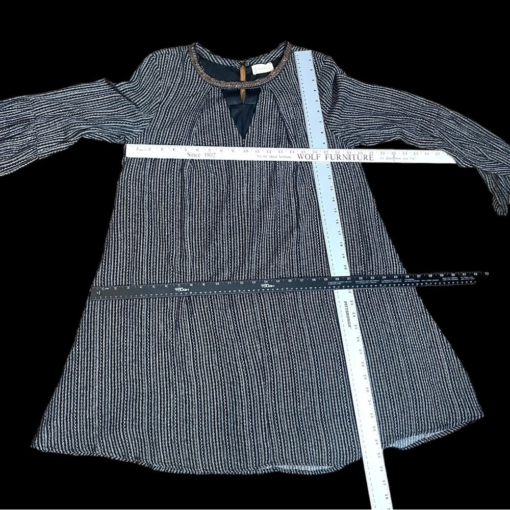 Altar'd State Black & Metallic Embellished Neck Long Sleeve Dress Size Large - Picture 9 of 16
